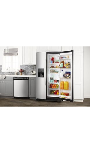 36-inch Side-by-Side Refrigerator with Dual Pad External Ice and Water Dispenser