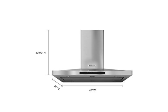 42'' Island-Mount, 3-Speed Canopy Hood