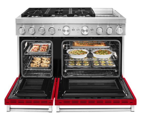 KitchenAid® 48'' Smart Commercial-Style Dual Fuel Range with Griddle
