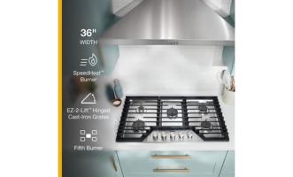36-inch Gas Cooktop with Fifth Burner