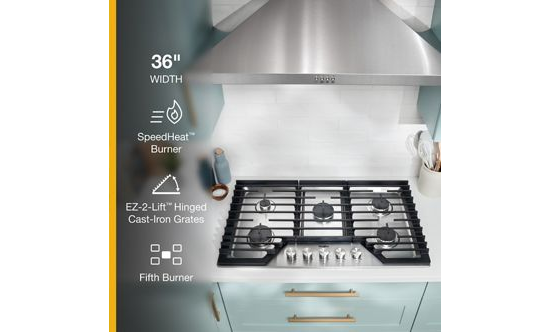 36-inch Gas Cooktop with Fifth Burner