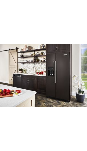22.6 cu ft. Counter-Depth Side-by-Side Refrigerator with Exterior Ice and Water and PrintShield™ finish
