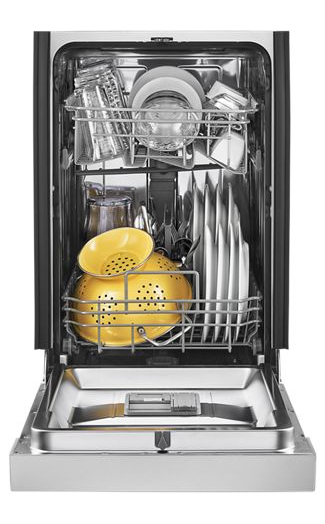 Small-Space Compact Dishwasher with Stainless Steel Tub.