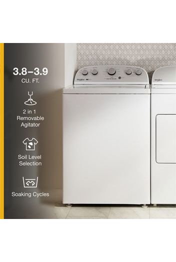 3.8–3.9 Cu. Ft. Whirlpool® Top Load Washer with Removable Agitator