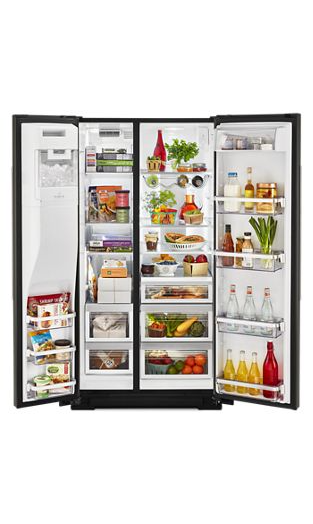 24.8 cu ft. Side-by-Side Refrigerator with Exterior Ice and Water and PrintShield™ Finish