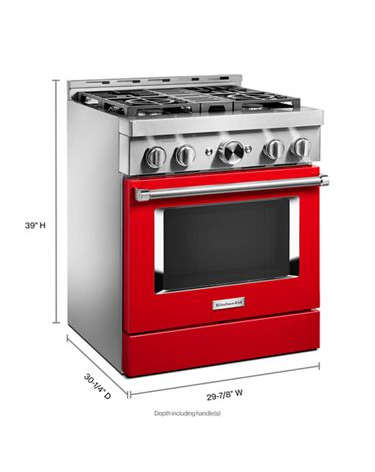 KitchenAid® 30'' Smart Commercial-Style Gas Range with 4 Burners