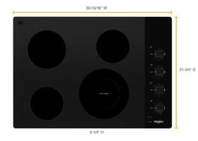 30-inch Electric Ceramic Glass Cooktop with Dual Radiant Element