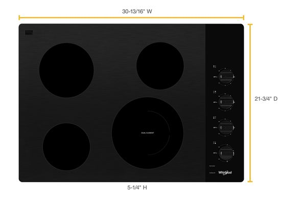 30-inch Electric Ceramic Glass Cooktop with Dual Radiant Element