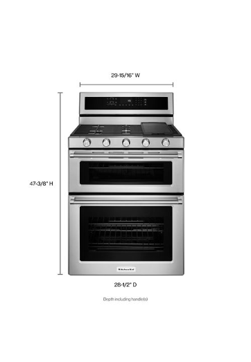 30-Inch 5 Burner Gas Double Oven Convection Range