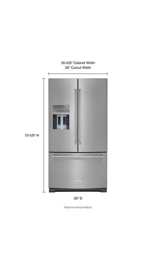 26.8 cu. ft. 36-Inch Width Standard Depth French Door Refrigerator with Exterior Ice and Water and PrintShield™ finish