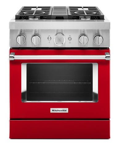 KitchenAid® 30'' Smart Commercial-Style Dual Fuel Range with 4 Burners
