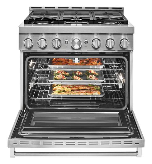 KitchenAid® 36'' Smart Commercial-Style Gas Range with 6 Burners