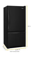 33-inches wide Bottom-Freezer Refrigerator with SpillGuard™ Glass Shelves - 22 cu. ft