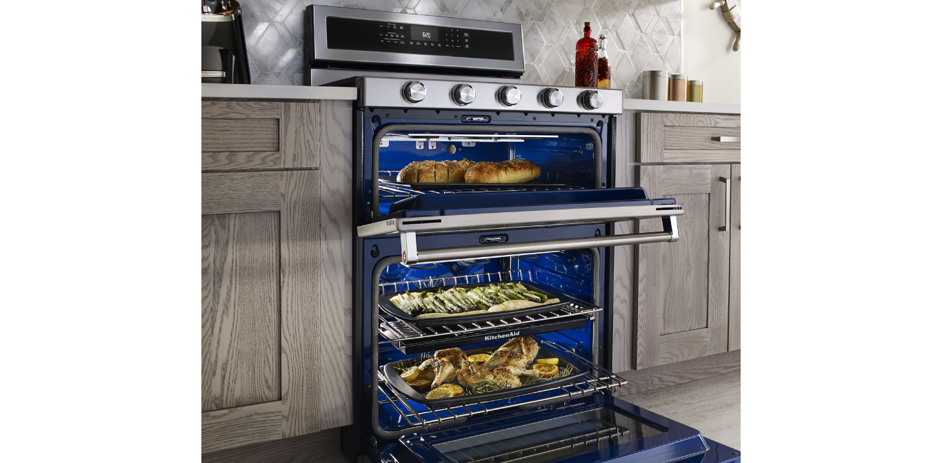 30-Inch 5 Burner Dual Fuel Double Oven Convection Range
