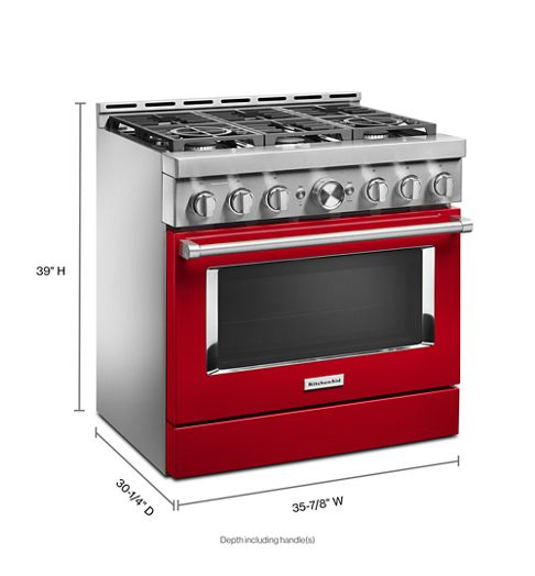 KitchenAid® 36'' Smart Commercial-Style Gas Range with 6 Burners