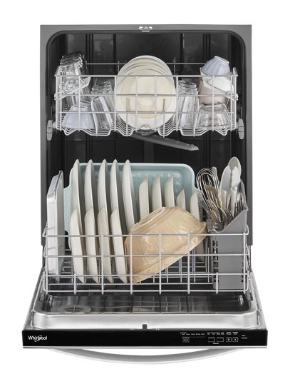 Quiet Dishwasher with Adjustable Upper Rack