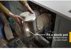 Large Capacity Dishwasher with Tall Top Rack