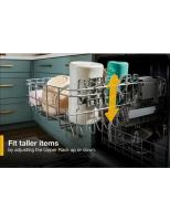 Quiet Dishwasher with Adjustable Upper Rack