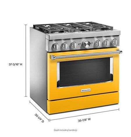 KitchenAid® 36'' Smart Commercial-Style Dual Fuel Range with 6 Burners