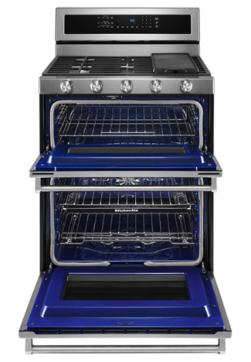 30-Inch 5 Burner Dual Fuel Double Oven Convection Range