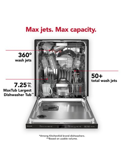 44 dBA Dishwasher with FreeFlex™ Third Rack and LED Interior Lighting.