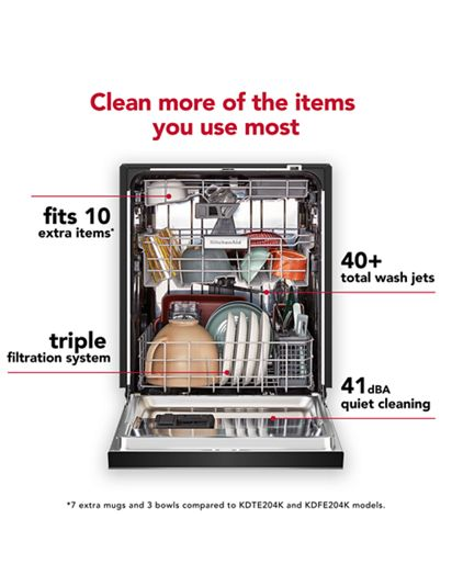 Third Level Jet Rack Dishwasher in PrintShield™ Finish, 41 dBA
