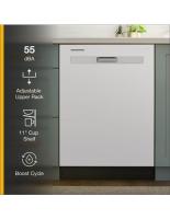 Quiet Dishwasher with Adjustable Upper Rack