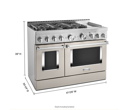  KitchenAid® 48'' Smart Commercial-Style Gas Range with Griddle