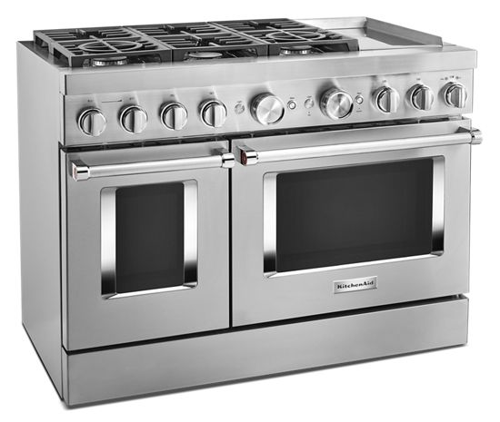 KitchenAid® 48'' Smart Commercial-Style Dual Fuel Range with Griddle