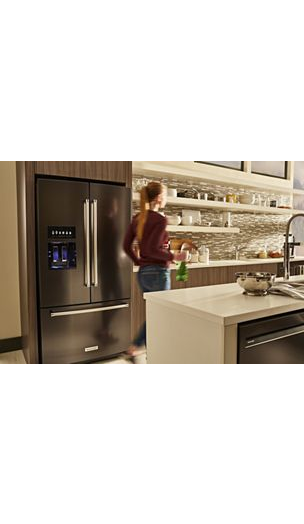 26.8 cu. ft. 36-Inch Width Standard Depth French Door Refrigerator with Exterior Ice and Water and PrintShield™ finish