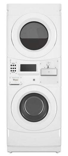 Commercial Electric Stack Washer/Dryer, Coin Equipped