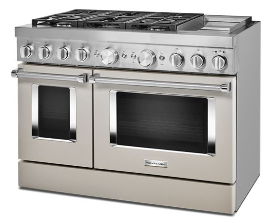 KitchenAid® 48'' Smart Commercial-Style Dual Fuel Range with Griddle