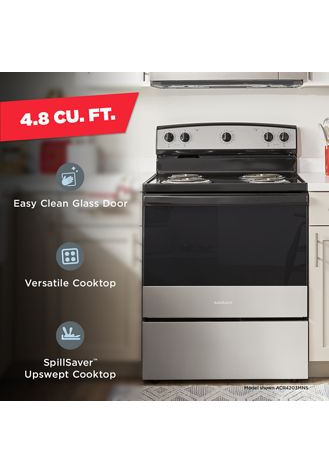 Amana® 30-inch Electric Range with Easy-Clean Glass Door