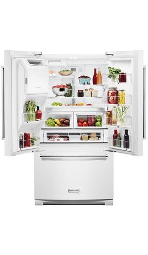 26.8 cu. ft. 36-Inch Width Standard Depth French Door Refrigerator with Exterior Ice and Water and PrintShield™ finish