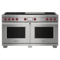 Wolf DF60650F/S/P 60 inch Dual Fuel Range - 6 Burners And French Top - Natural Gas