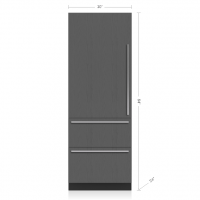 30" Designer Over-and-Under Refrigerator/Freezer with Ice Maker and Internal Dispenser - Panel Ready - Image 2
